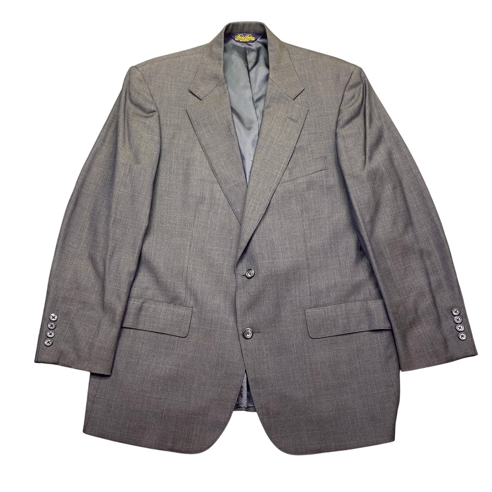 VTG Brooks Brothers Makers Hand Tailored Blazer Mens 43R Gray Glen Plaid Wool